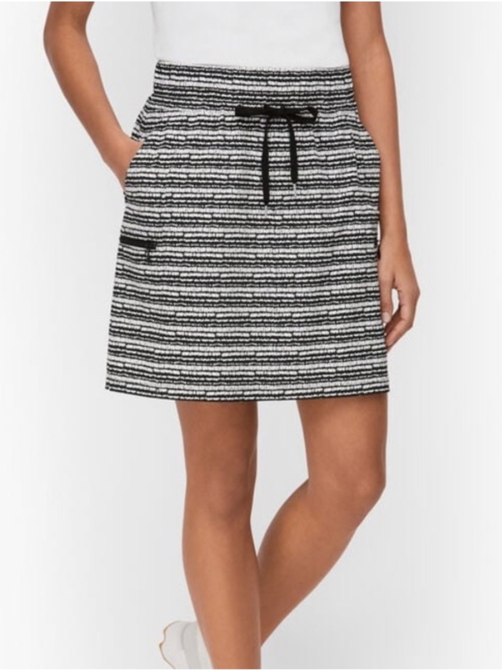 T by Talbots Striped Drawstring Skirt